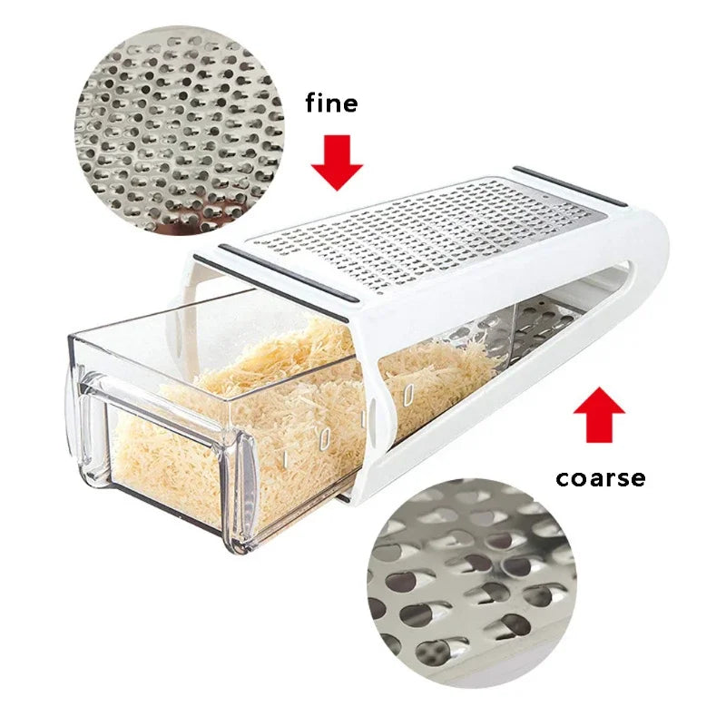 2 Sided Cheese Grater  With Container