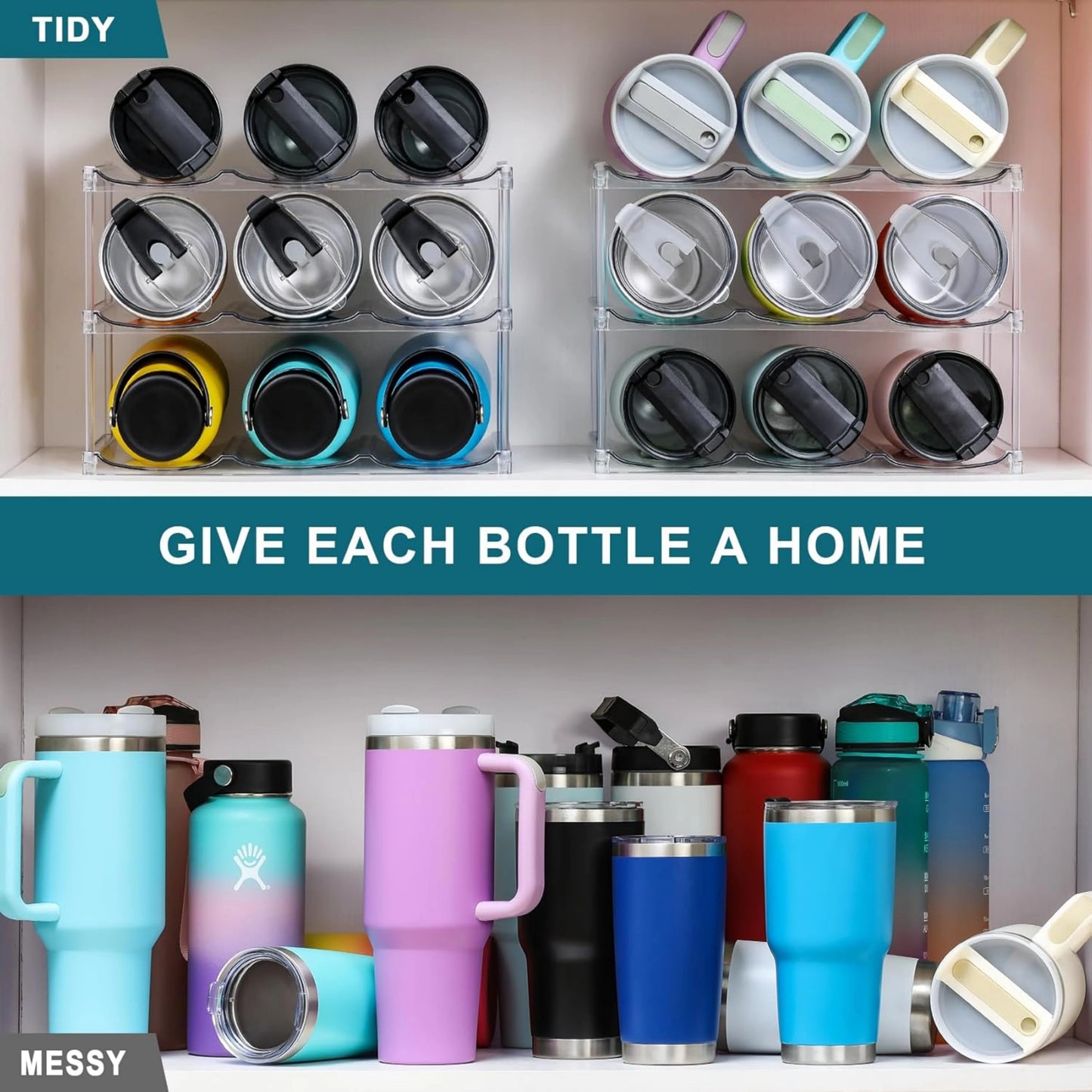 Stackable Water Bottle Organizer